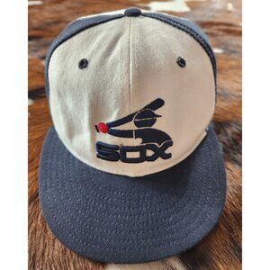 Chicago White Sox Fitted Hat Official 7 1/8 Old School Logo New Era 59Fifty